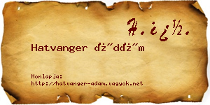 Hatvanger Ádám névjegykártya