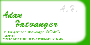 adam hatvanger business card